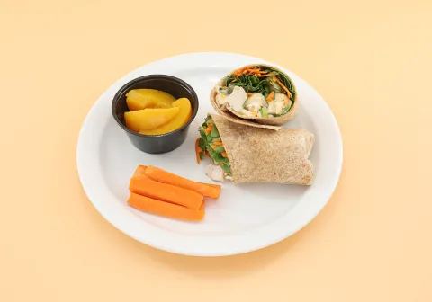Chicken Wrap with Veggies & Fruit