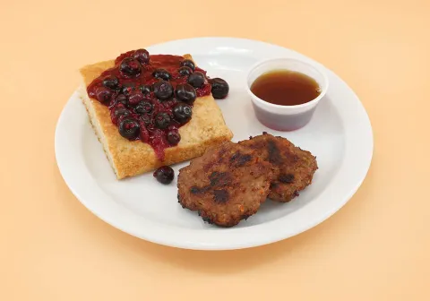 Pancakes with Turkey Sausage & Berries