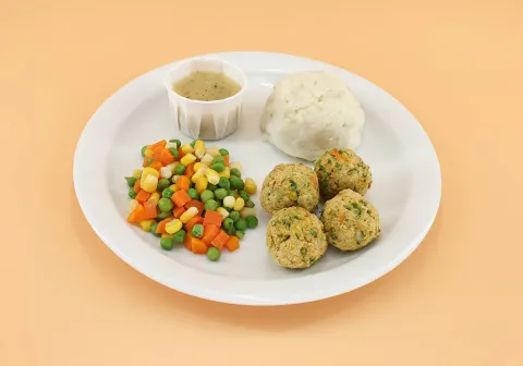 Veggie Bites with Mashed Potatoes & Veggies