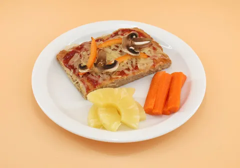 Veggie Pizza with Veggies & Fruit